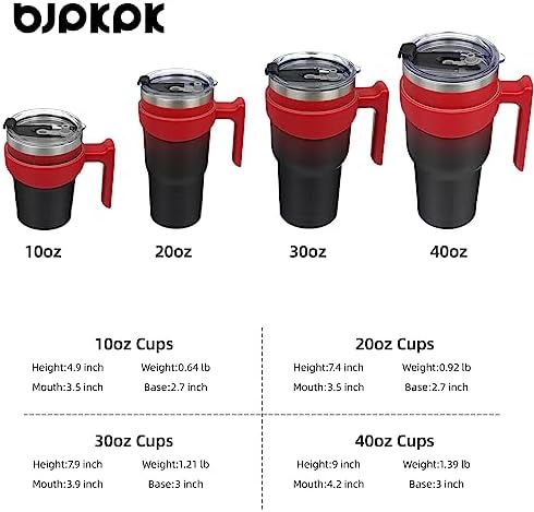 BJPKPK 30 oz Tumbler with Handle & Straw, Insulated Stainless Steel Mug