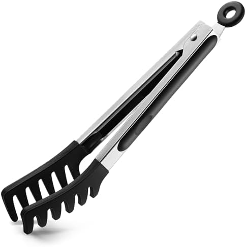 Pasta Tong Spaghetti Tongs, 9-Inch Heat Resistant Silicone Pasta Tongs