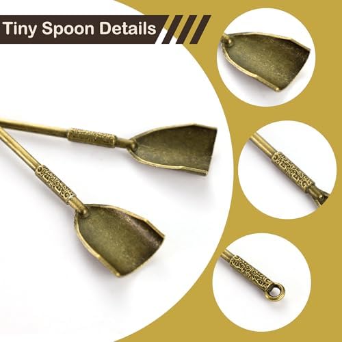 4 Pack Tiny Small Mini Spoons 4.3" Metal Medicine Shovels