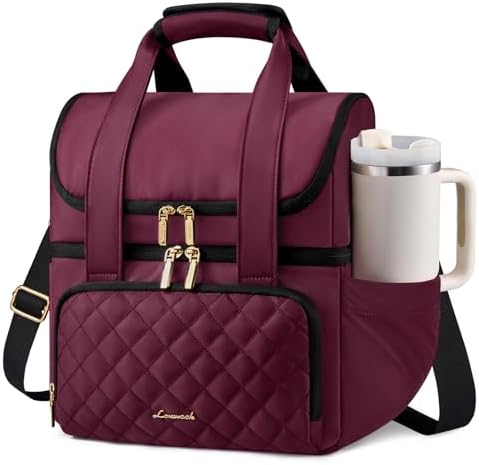 LOVEVOOK Insulated Lunch Box for Women,Large Double Deck Adult Lunch Bag
