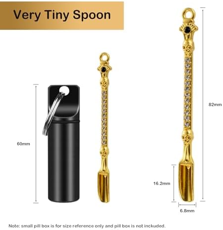 6-Pack Mini Spoons Metal Tiny Shovels 3-Inch Small Medicine Spoon