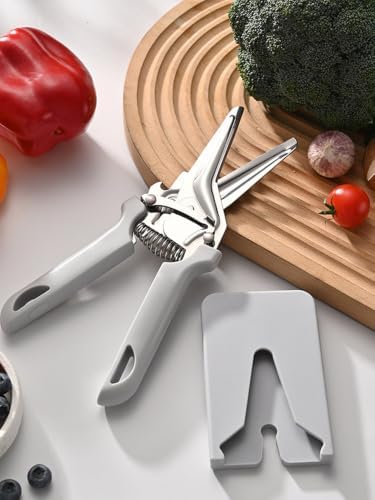 Heavy Duty Poultry Bone Shears,Spring Loaded Kitchen Shears,Stainless Steel丨Safety Lock丨Dishwasher Safe, All Purpose Kitchen Scissors for Chicken, Meat Cutting, Turkey ，Beige