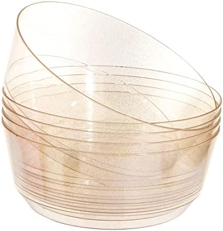 Hioasis 8 Pack Gold Glitter Serving Bowls for Buffet
