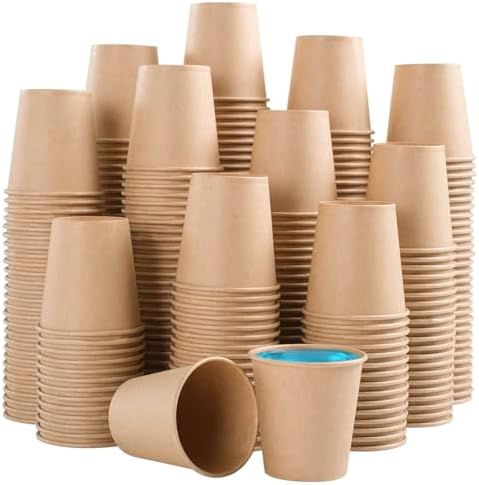 BYSNOW 400 Pack 3 oz Kraft Paper Cups, Small Disposable Bathroom Cups