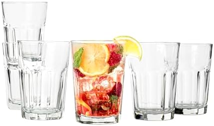 Vikko Drinking Glasses, 11.5 Ounce Glass Cups, Durable Glasses Drinking Set of 6, Stackable Water Glasses, Highball Glasses, Heavy Base Tumblers & Water Glasses, Dishwasher Safe Cups for Kitchen