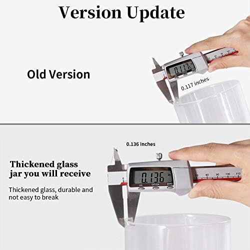77L Glass Coffee Bean Container, 52.36 FL OZ (1550 ML), [Thickened Version] Glass Food Storage Jar with Airtight Seal Bamboo Lid - Clear Food Storage Canister for Serving Tea, Coffee, Spice and More