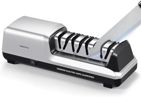 Reemix Electric Knife Sharpener with 4-Stage Sharpening