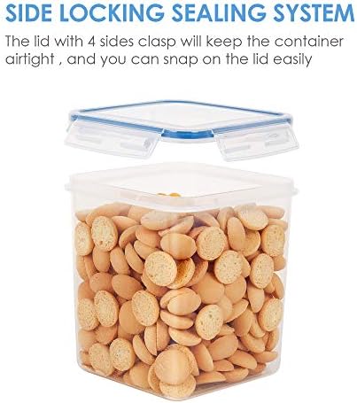 Vtopmart 2.5L / 84.5oz Food Storage Containers, 4 PCS, Blue