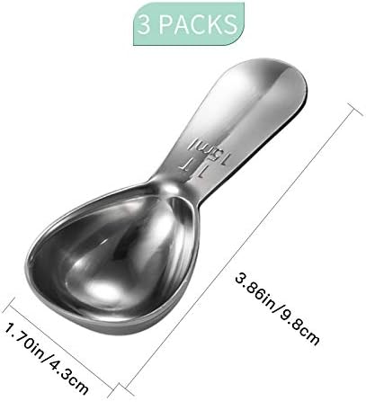 Coffee Scoop Set,Stainless Steel Coffee Spoons Short Handles,Tablespoon Measure Spoon Set Fit Coffee, Loose Tea, Sugar Or Flour(3 pieces,15ml)