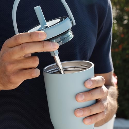 BrüMate Resa 25oz 100% Leakproof Travel Tumbler with Handle & Straw | Flexible SoftSip Straw | Silicone Sleeve for Durability | Stainless Steel | Cup Holder & Travel Friendly Water Bottle | (Kiwi)