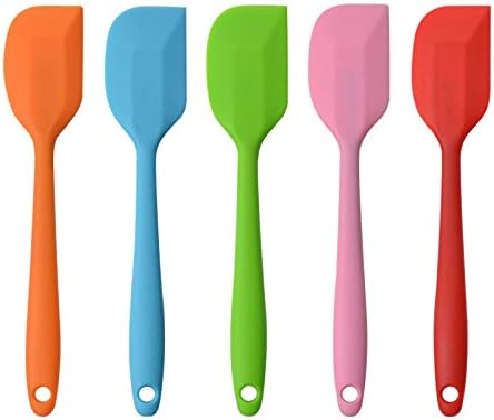 Silicone Spatulas, 8.5 inch Small Rubber Spatula Seamless One Piece Design Heat Resistant Non-Stick Flexible Scrapers Baking Mixing Tool (5 Pieces)
