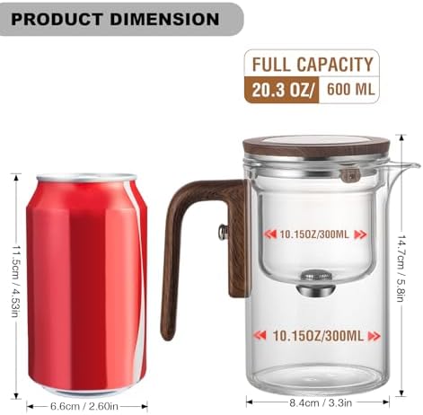 Enchanti Tea Pot, Glass Teapot with Infuser,Magnetic Loose Leaf Tea Steeper