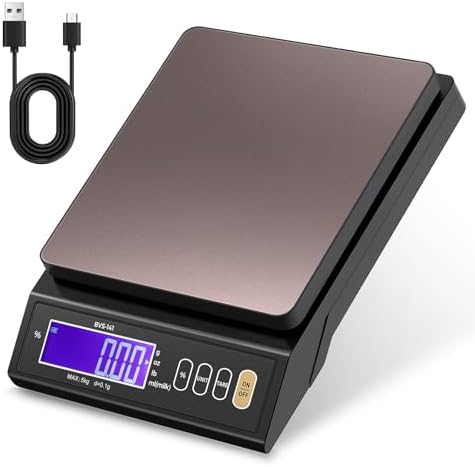 Bonvoisin Baking Scale 0.1 Gram Accuracy Digital Scale for Kitchen, Candle, Soap and Sourdough Bread Making, with Percentage Weighing Function, Weigh in Grams, Pounds and Ounces (10 lb)