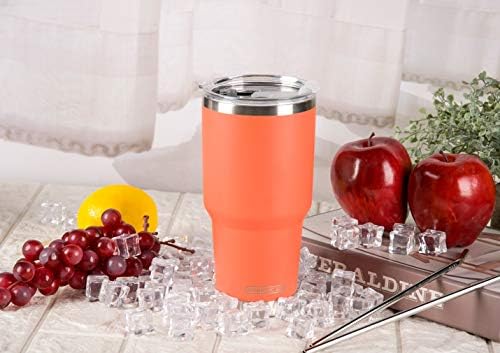 D·S 30oz Orange Tumbler Double Wall Vacuum Insulated Travel Coffee Mug