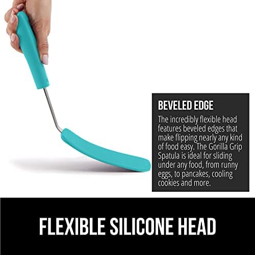 GORILLA GRIP Patented Nonstick Spatula, 2PK, 11.6 inch, Turquoise