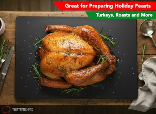 Commercial Grade 20x15 Black Cutting Board, X-Large 1/2" HDPP Plastic, NSF