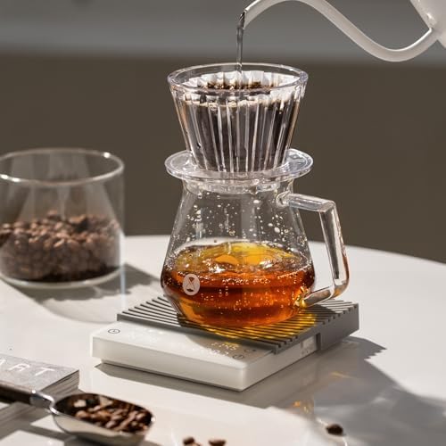 TIMEMORE Coffee Scale Basic 3.0 with Coffee-to-Water Ratio/Water Flow Rate/Timer Function, Digital Scale for Espresso and Pourover Mode, White