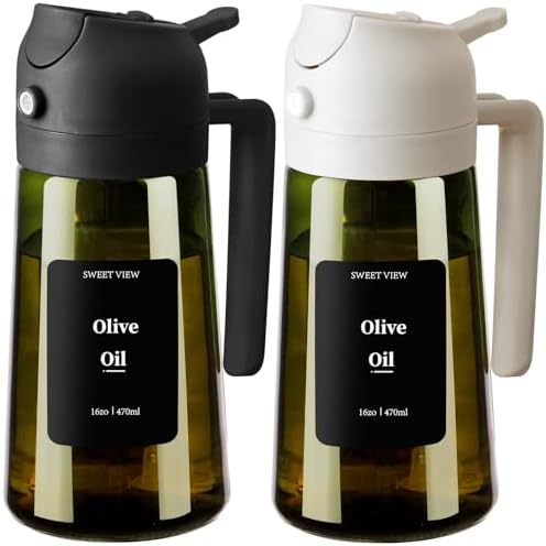 SWEET VIEW 2PCS Olive Oil Dispenser and Oil Sprayer