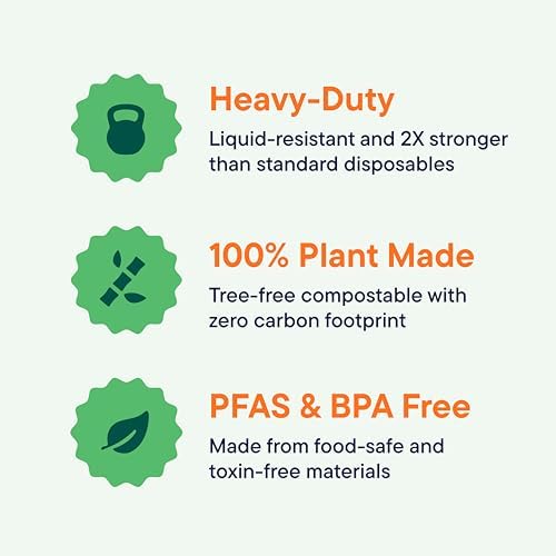 [Case - 500-Pack] 100% Compostable Paper Plates with 5 Compartments Disposable - School Lunch Tray Natural White - Heavy Duty Quality Disposable Tray - 100% Biodegradable Made of Sugar Cane [8" x 10"]