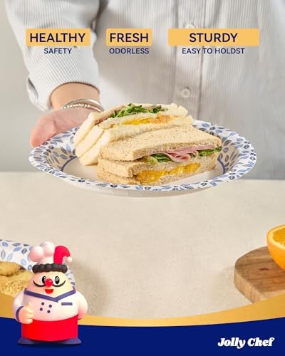 JOLLY CHEF 8.37 inch Disposable Paper Plates 140 Count