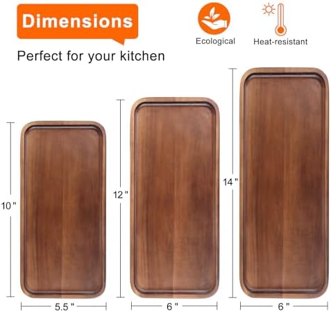 Acacia Wood Plates Small Decorative Tray Wooden Serving Platter for Food