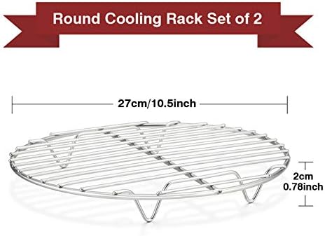 TeamFar Round Cooling Rack Set of 2, 10½ Inch
