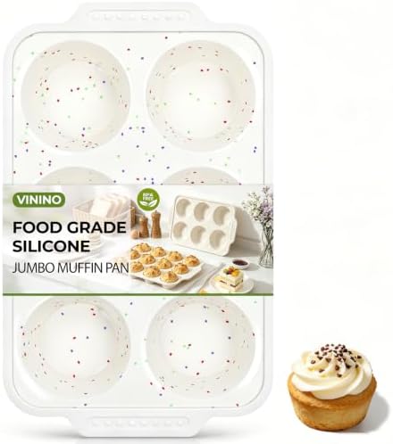 Vinino Silicone Jumbo Muffin Pan with Reinforced Frame for Oven, BPA-Free