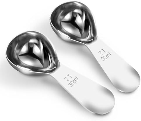 Coffee Scoop 2 Tablespoon Measuring Spoons for Ground Coffee30ML18/8(2Pcs).