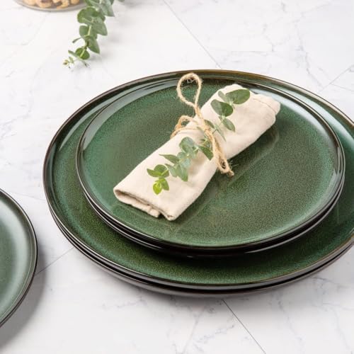 LERATIO Ceramic Plate Set of 6,8.5 Inch Reactive Glaze Salad Plates