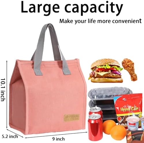 Lunch Bag for Women/Men,Waterproof Reusable Portable Lunch Tote,Lunch Box Bag.Thermal Cooler Bag Ideal for Work/Party/l/Travel/Picnic (Light Pink)