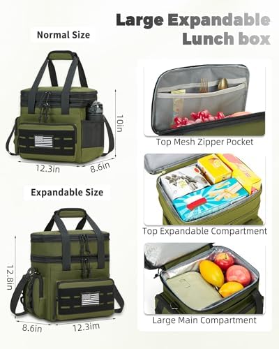 holuxer Lunch Bag & Lunch Box for Men - Tactical Large Soft