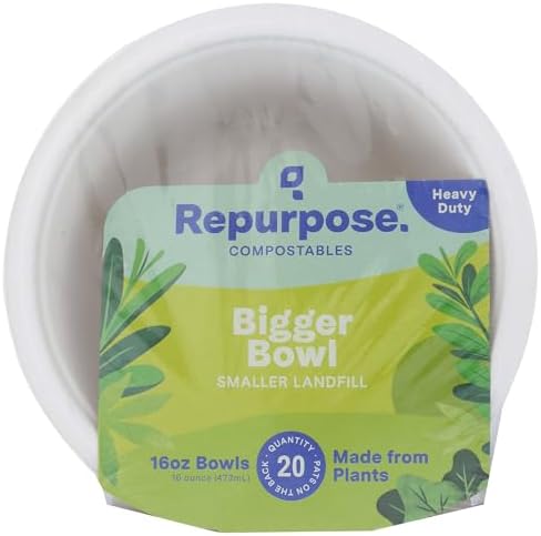 Repurpose Compostables 16oz Bowls, Compostable, 20ct