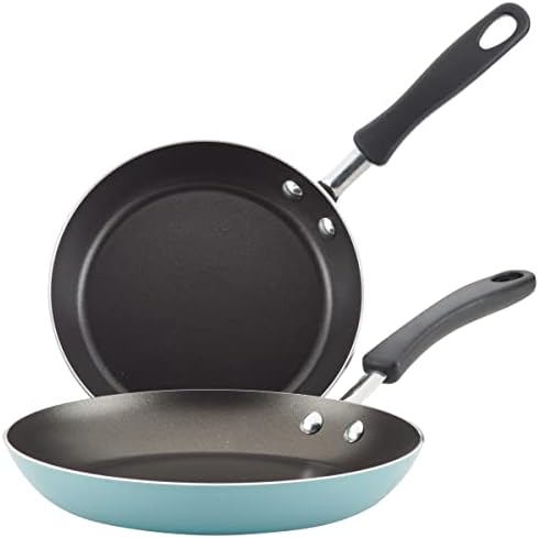 Farberware Cookstart DiamondMax Nonstick Frying Pans/Skillet Set, Dishwasher Safe, 8.25 Inch and 10 Inch, Aqua