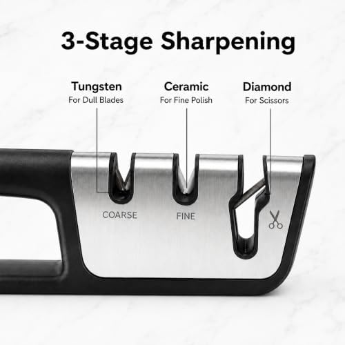 3-in-1 Manual Knife and Scissors Sharpener Kitchen Tool