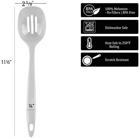 Reston Lloyd Melamine Slotted Spoon Kitchen Utensil, Premium Quality Utensil with Heat Resistant Ergonomic Handle, Durable BPA-Free Plastic, 11.5 inch long, One Piece, Red