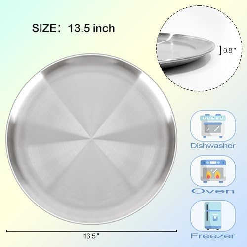 13½ Inch Pizza Pan for Oven, Nonstick Large Round Stainless Steel Pizza Pan