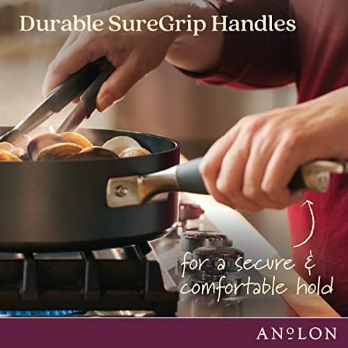 Anolon Advanced Home Hard-Anodized Nonstick Stockpot with Lid, 10 Qt