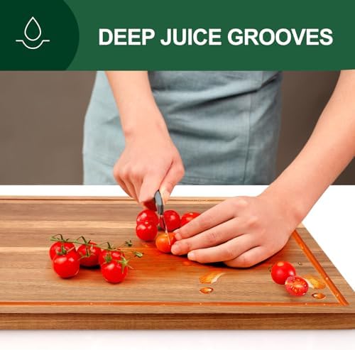 20" XL Extra Large Wood Cutting Boards for Kitchen Acacia Charcuterie Board