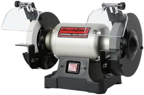 BUCKTOOL 6" 1/3HP Low Speed Bench Grinder,High Precision Wobble Free Wheels