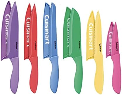 Cuisinart 12-Piece Kitchen Knife Set, Advantage Color Collection with Blade Guards, (Multi Brights)