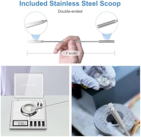 Fuzion Digital Milligram Scale, 50g/0.001g Powder Scale with 6 Accessories