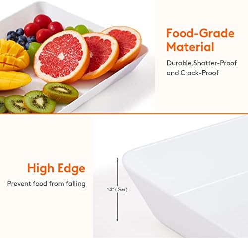 Lifewit 1 Pcs Large Serving Tray for Party, 15" x 10" Food Serving Platter