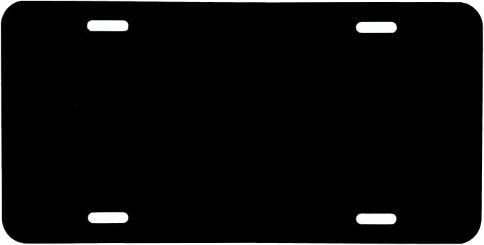 DMSE Blank License Plate, 0.025 Thickness/0.5mm - US/Canada Size 12x6, Aluminium Vanity License Plate for Design Work, Custom Car Tag (Black)