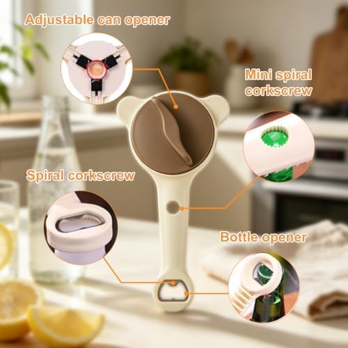 4-in-1 Jar Opener for Seniors and Weak Hands with Non-Slip Grip Pad