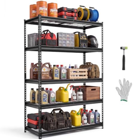 VEVOR Storage Shelves, 5-Tier 3000 lbs Garage Shelving 48 x 20 x 71.4 in
