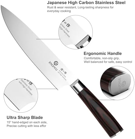 imarku 3 Piece Knife Set, Japanese High Carbon Stainless Steel Chef Knife