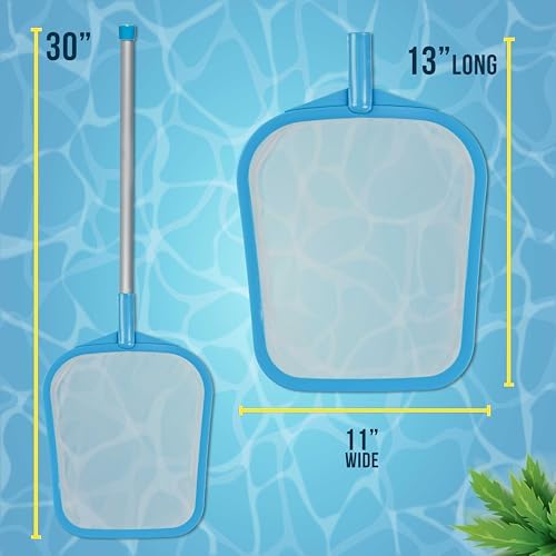 U.S. Pool Supply Pool Skimmer Net with Pole, Handheld Ultra Fine Mesh Pool