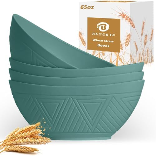 Large Soup Bowls 65 OZ - Unbreakable Serving Bowls Set of 4(Green)