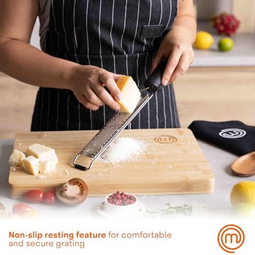 MasterChef Zester Grater with Handle, Stainless Steel, Non Slip Grip, 14.5"