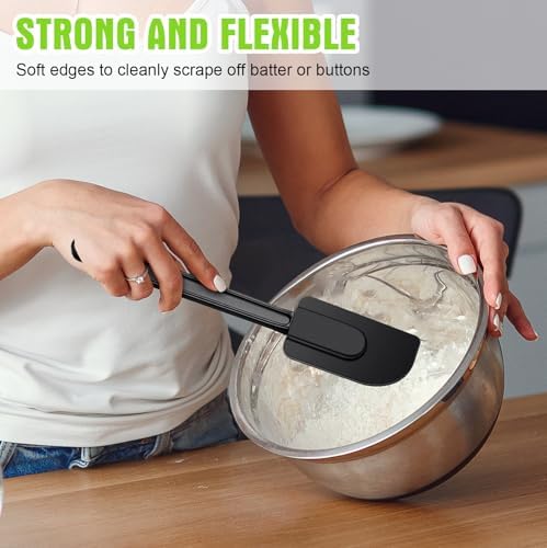 Meekoo 5 Pcs 10 Inch Rubber Spatula High Heat Resistant Silicone Spatula